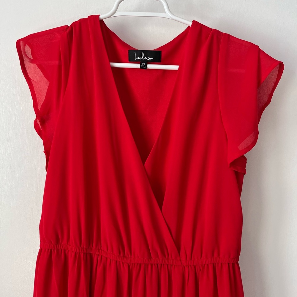 Lulu's Red Maxi Dress - Picture 8 of 15